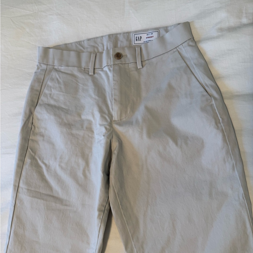GAP Men's Light Gray Straight Leg Chinos